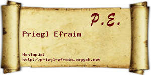 Priegl Efraim névjegykártya